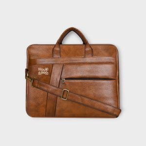 Glossy Tan Color Faux Leather 10L Messenger Bag BG04