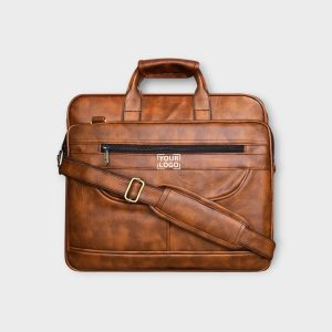 Matte Tan Color Faux Leather 28L Messenger Bag BG06