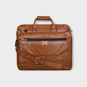 Tan Color Glossy Faux Leather 28L Messenger Bag BG07