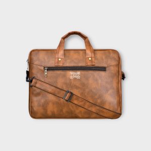 Tan Color Faux Leather 10L Messenger Bag BG09