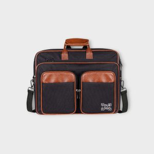Black & Tan Color PVC Coated Fabric 28L Messenger Bag BG100
