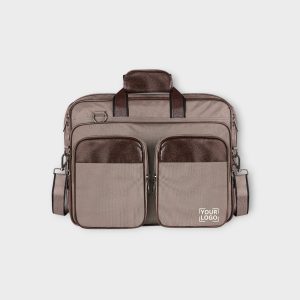 Grey & Brown Color PVC Coated Fabric 28L Messenger Bag BG101