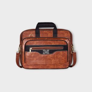 Tan & Black Color Faux Leather 28L Messenger Bag BG102