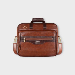 Tan & Brown Color Faux Leather 28L Messenger Bag BG103