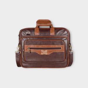Chocolate & Tan Color Faux Leather 28L Messenger Bag BG104