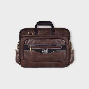 Brown & Black Color Faux Leather 28L Messenger Bag BG106