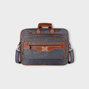 Grey & Tan Color Linen fabric 28L Messenger Bag BG107