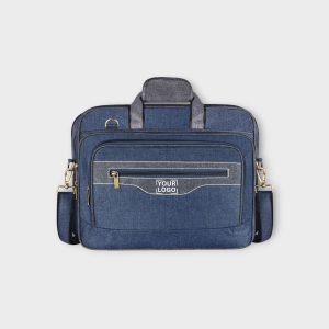Blue & Grey Color Linen fabric 28L Messenger Bag BG108