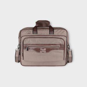 Grey & Brown Color PVC Coated Fabric 28L Messenger Bag BG110