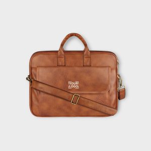 Matte Tan Color Faux Leather 9.44L Messenger Bag BG111