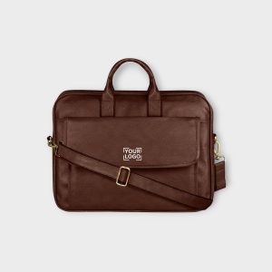 Glossy Brown Color Faux Leather 9.44L Messenger Bag BG113