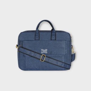 Linen Blue Color Linen fabric 9.44L Messenger Bag BG116