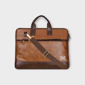Tan & Maroon Color Faux Leather 10L Messenger Bag BG13