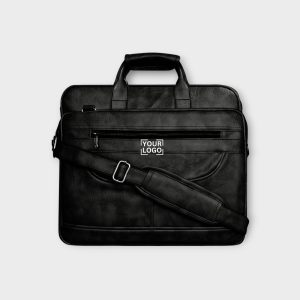 Black Color Faux Leather 28L Messenger Bag BG22