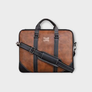 Tan & Black Color Faux Leather 10L Messenger Bag BG41