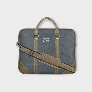 Grey & Khaki Color Linen 10L Messenger Bag BG46