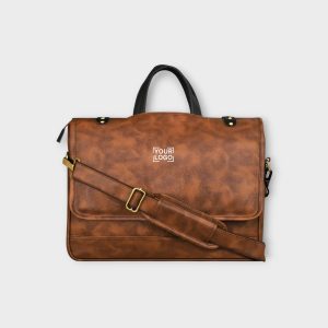 Tan & Black Color Faux Leather 10L Messenger Bag BG47