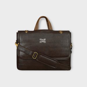 Chocolate & Tan Color Faux Leather 10L Messenger Bag BG49