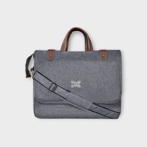 Grey & Brown Color Faux Leather 10L Messenger Bag BG51