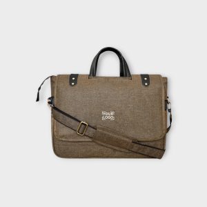 Khaki & Black Color Faux Leather 10L Messenger Bag BG52