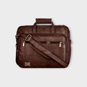 Brown Color Faux Leather 28L Messenger Bag BG61