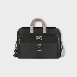 Black Color Linen fabric 10L Messenger Bag BG91