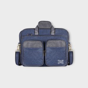 Blue & Grey Color Linen fabric 28L Messenger Bag BG99