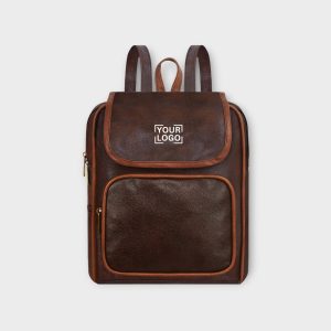 Chocolate & Tan Faux Leather 6.19L Dual Tone BackPack BP03