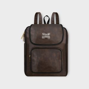 Brown & Tan Faux Leather 6.19L Dual Tone BackPack BP05