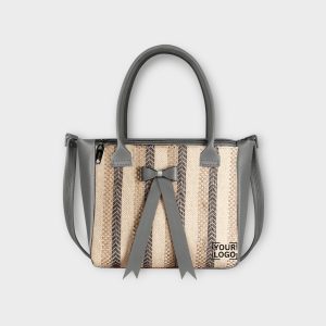 Grey Glamorous Faux Leather Handbag HB24