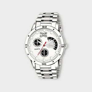 Silver Smiley Analog Watch For Men LR101