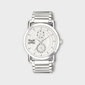 White 3D Embossed Stainless Steel Analog Watch For Men LR121