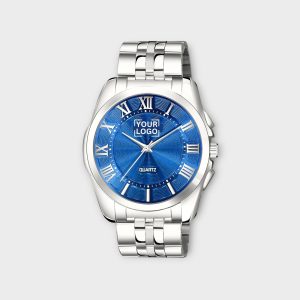Blue 3D Roman Stainless Steel Analog Watch For Men LR126
