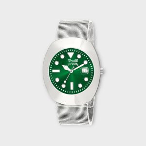 Silver Intermesh Stainless Steel Strap Analog Watch For Men LR143