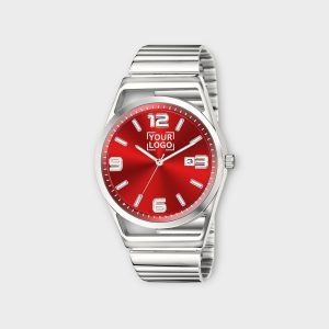 Red Dial Date Function Analog Watch For Men LR156