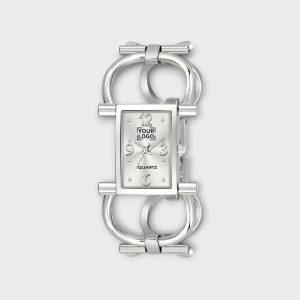 Silver Trending Square Braclet Analog Watch For Women LR297