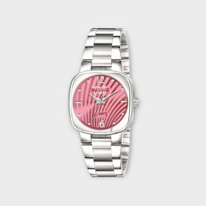 Pink Abstract Floral Analog Watch For Women LR308