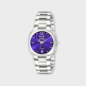Purple Abstract Floral Analog Watch For Women LR309