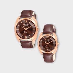 Brown Stylish Dial Analog Watch For Lovely Couple - LR77-LR324-1
