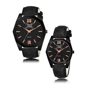 Black 3d embossed Dial Analog Watch For Lovely Couple LR81-LR328