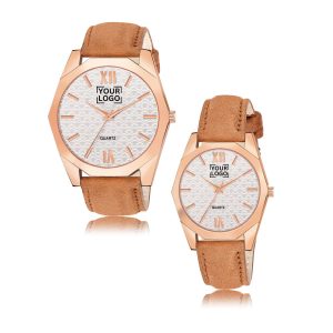 White 3d embossed Dial Analog Watch For Lovely Couple LR84-LR331