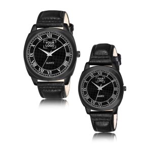 Black Cubic Designer Printed Dial Analog Watch For Lovely Couple LR88-LR335