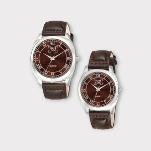Brown Cubic Designer Printed Dial Analog Watch For Lovely Couple - LR91-LR338-1