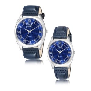 Blue Cubic Designer Printed Dial Analog Watch For Lovely Couple LR92-LR339