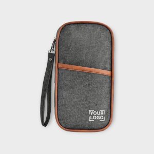 Grey & Tan Linen PVC Family Passport Organizer OG07