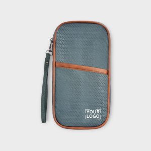 Grey & Tan Linen PVC Family Passport Organizer OG08