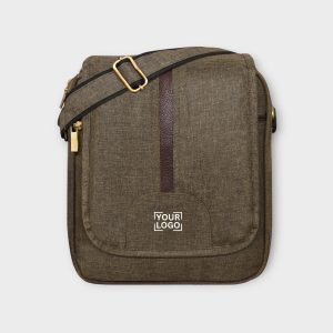 Khaki Stylish Linen Textured Cross Body Sling Bag SL08