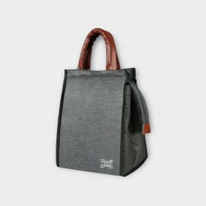 Grey Linen Textured Insulated Tiffin Bag TB08