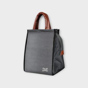 Grey Linen Textured Insulated Tiffin Bag TB10