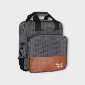 Grey Linen Textured Insulated Tiffin Bag TB16